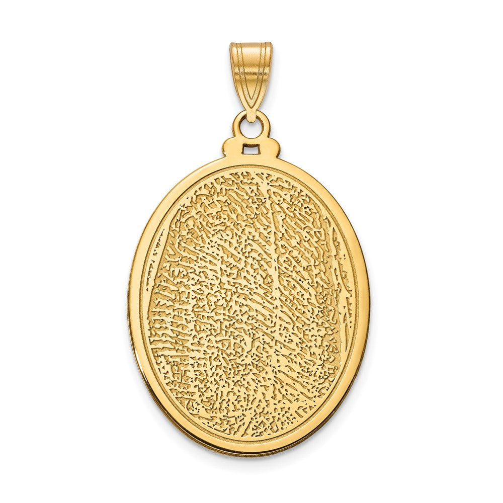 10k Yellow Gold Oval Fingerprint Pendant