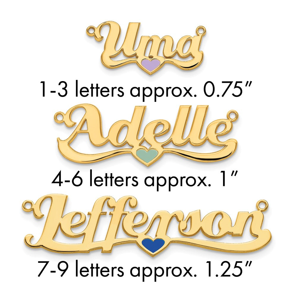 10k Yellow Gold Epoxy Heart Name Plate