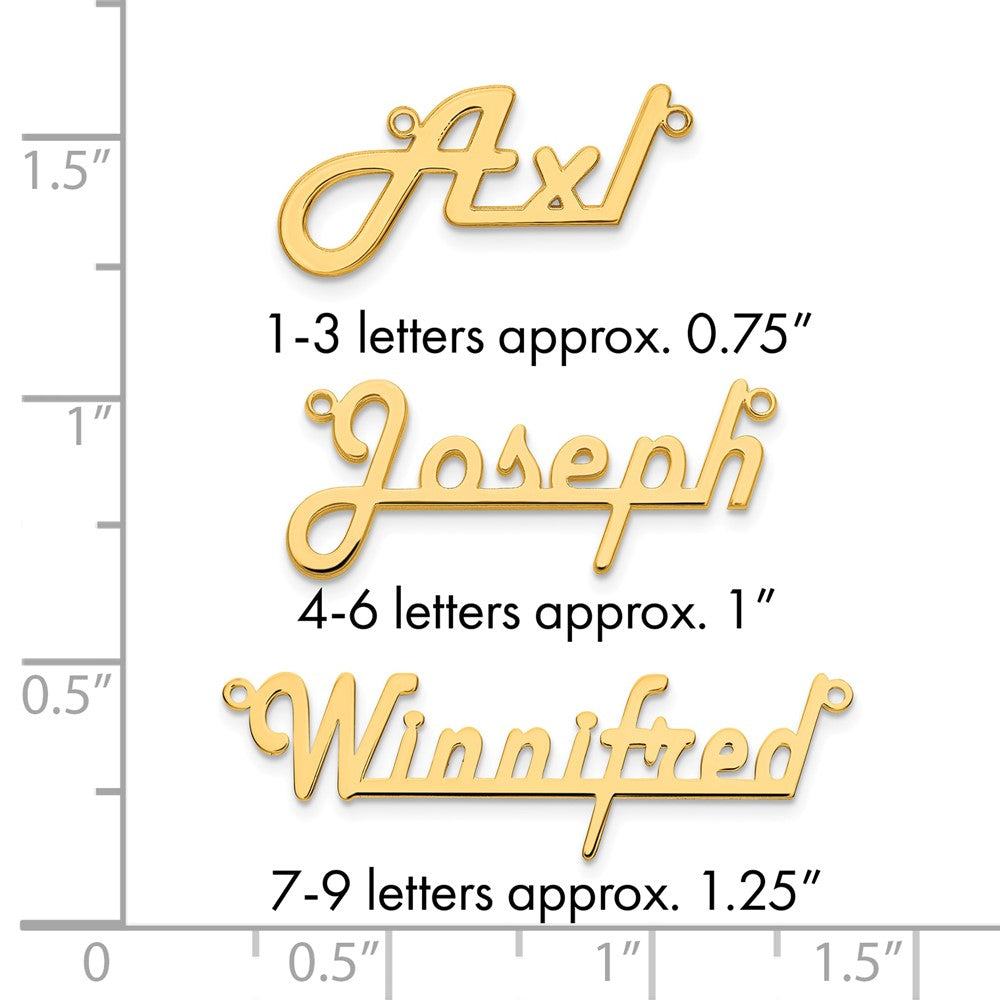 10k Yellow Gold Underlined Name Plate