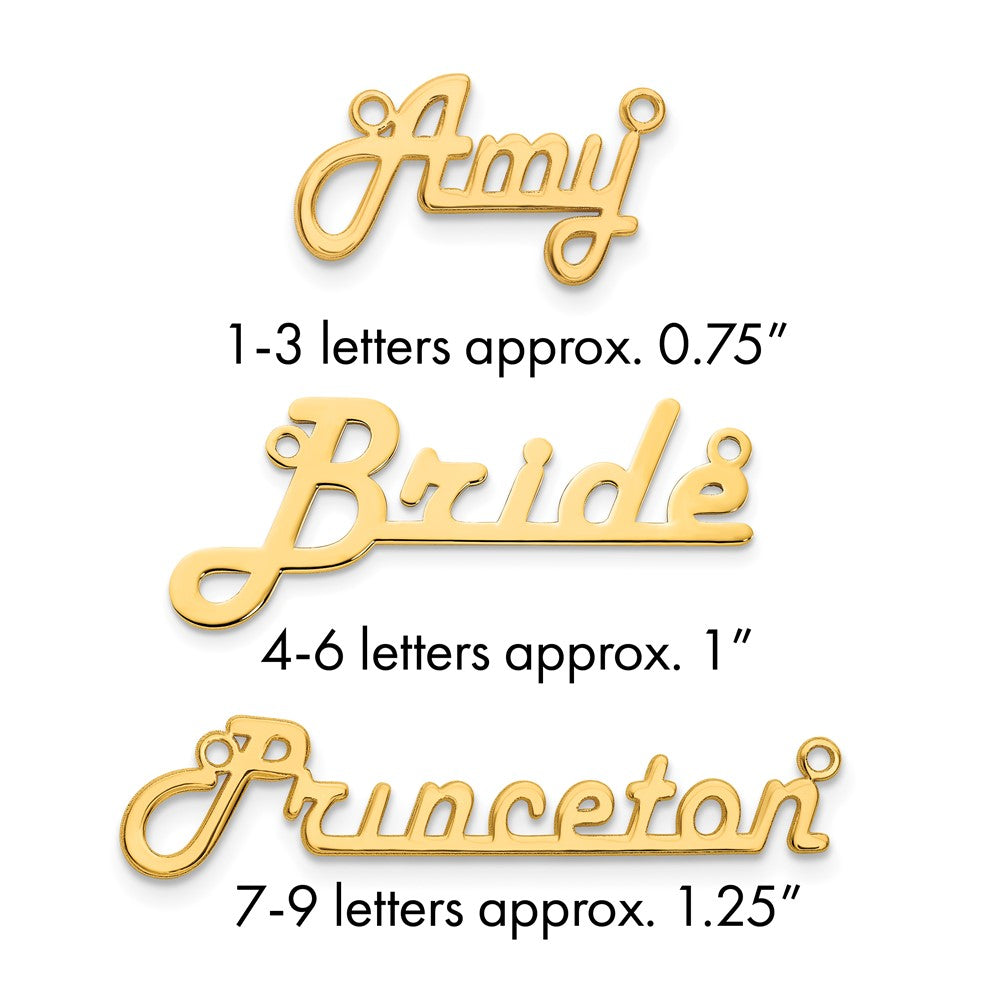 10k Yellow Gold Underlined Name Plate