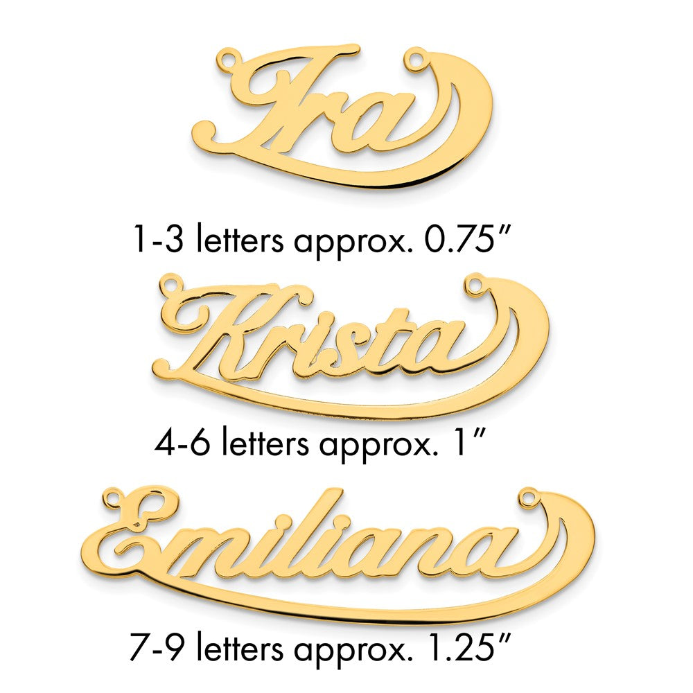 10k Yellow Gold Swoop Name Plate