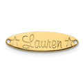 10k Yellow Gold Small Oval with Stars Name Plate
