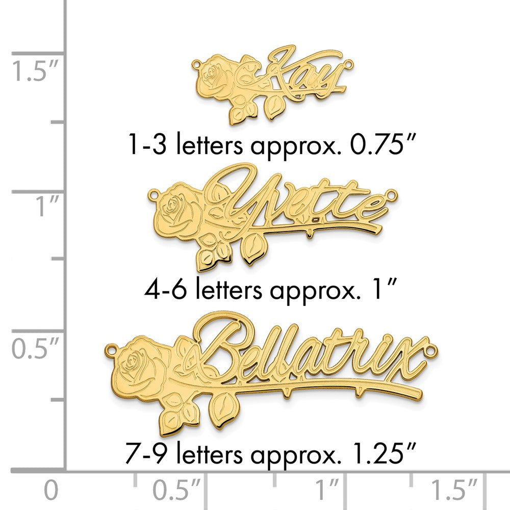 10k Yellow Gold Rose Name Plate