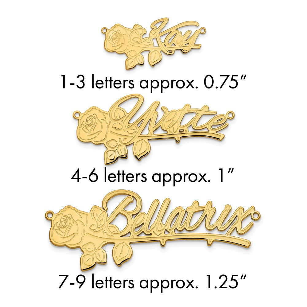 10k Yellow Gold Rose Name Plate