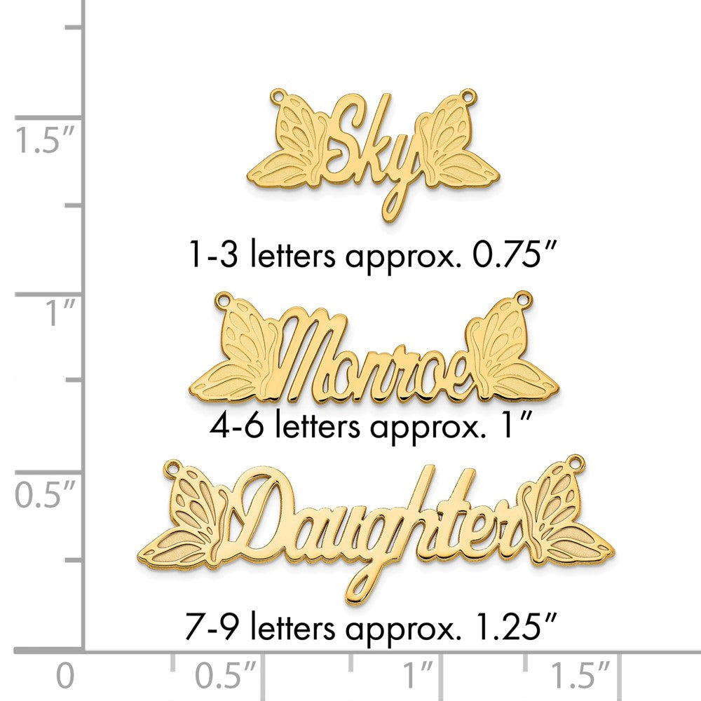 10k Yellow Gold Butterfly Name Plate