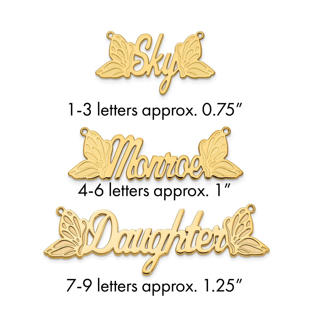 10k Yellow Gold Butterfly Name Plate