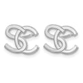 10k White Gold Interlocking Initial Earrings