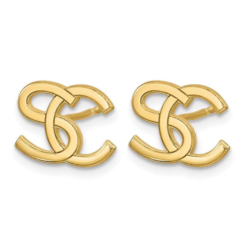 10k Yellow Gold Interlocking Initial Earrings