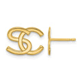 10k Yellow Gold Interlocking Initial Earrings