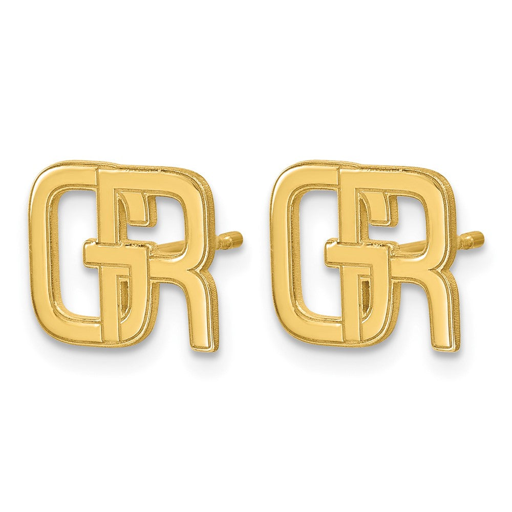10k Yellow Gold Interlocking Initial Earrings