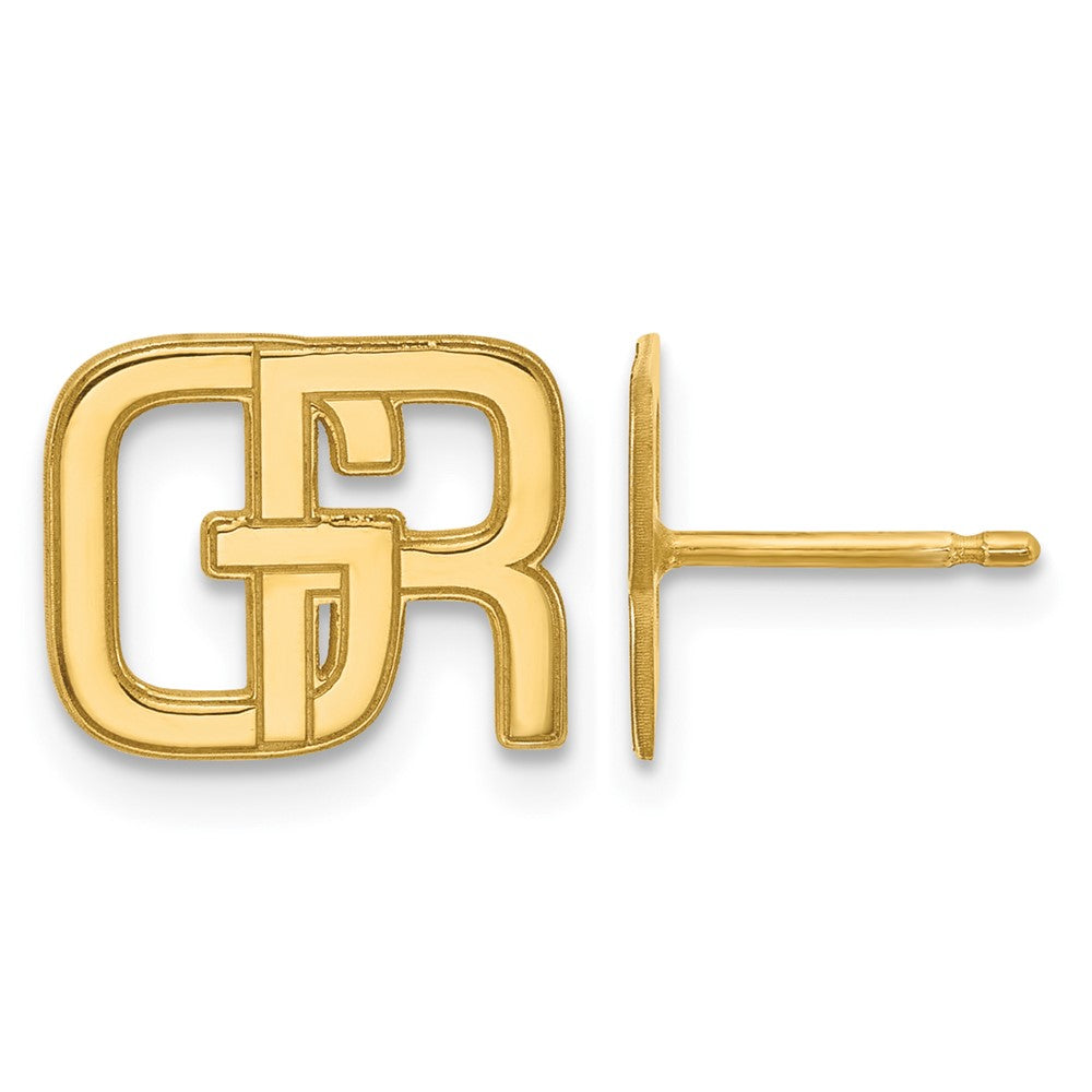 10k Yellow Gold Interlocking Initial Earrings