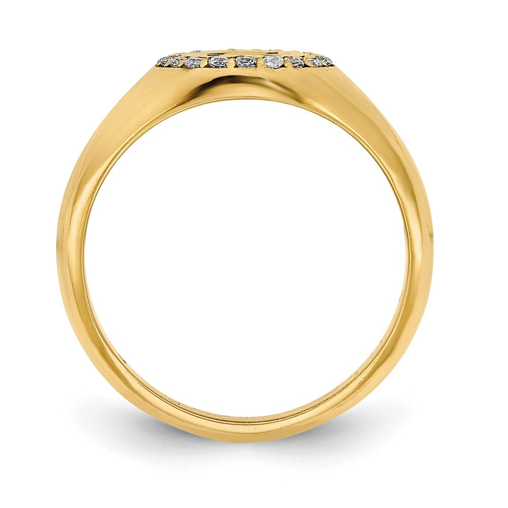 10k Yellow Gold Classic Initial Oval with Diamond Ring