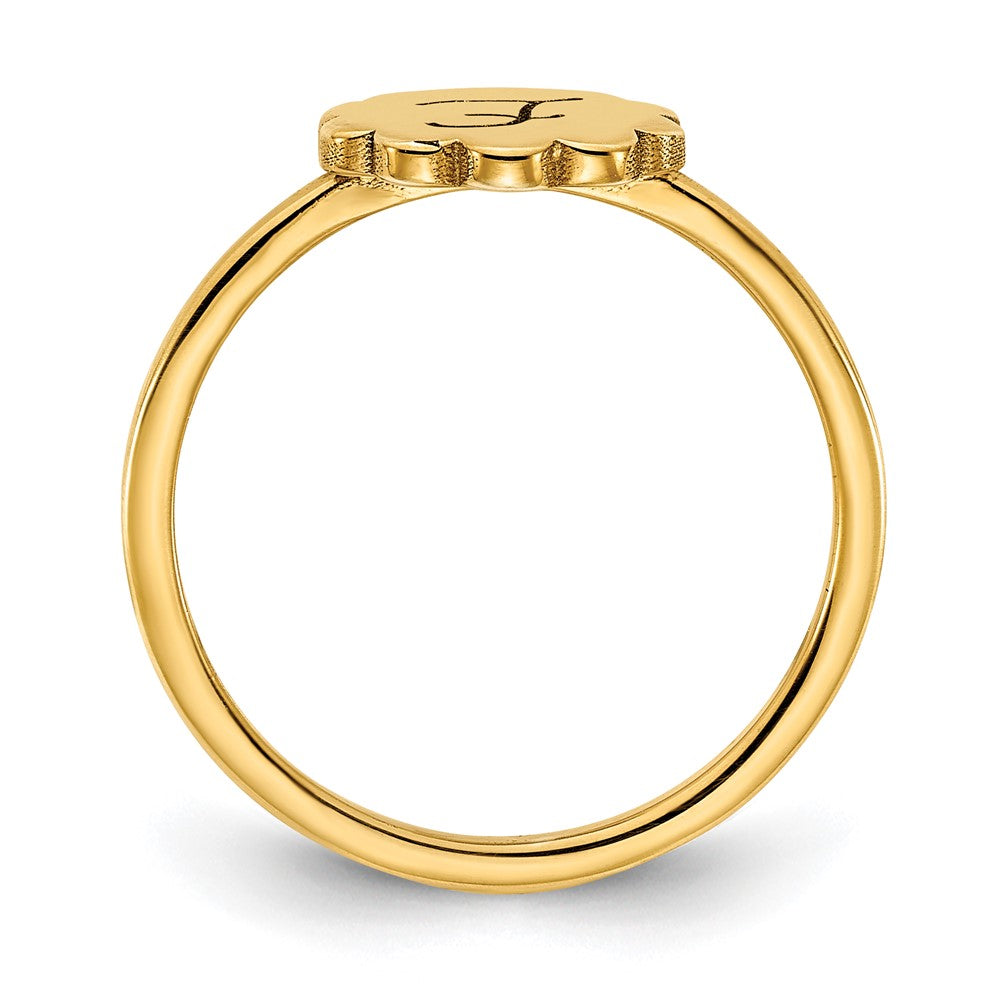 10k Yellow Gold Initial Flower Ring