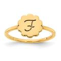 10k Yellow Gold Initial Flower Ring