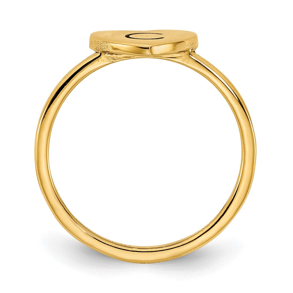 10k Yellow Gold Initial Heart Ring