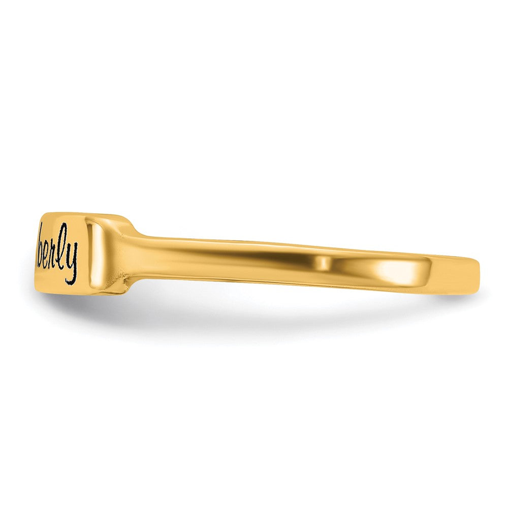 10k Yellow Gold Name and Genuine Stone Ring