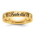 10k Yellow Gold Name and Birth Flower Ring