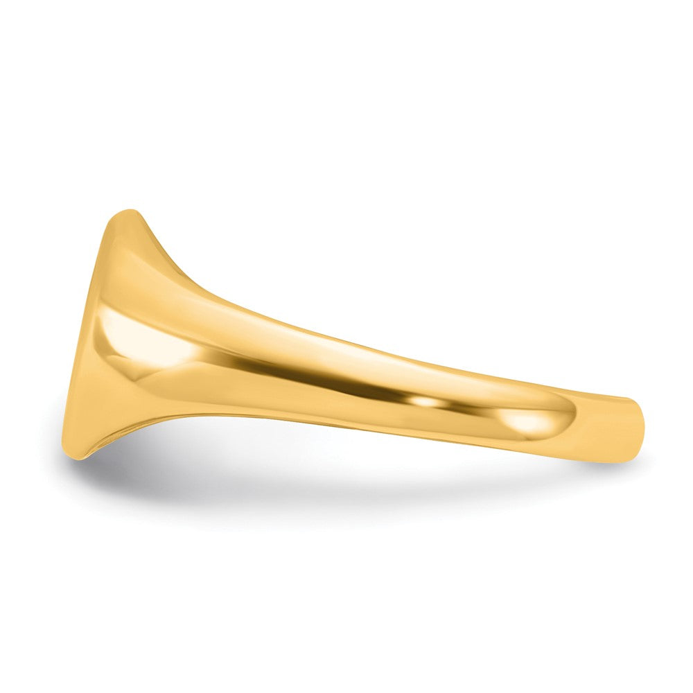10k Yellow Gold Epoxy Initial and Birth Flower Signet Ring