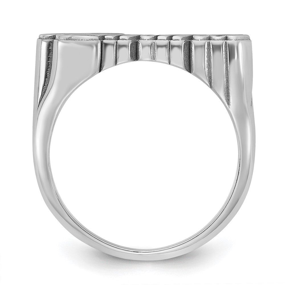 10k White Gold Name Plate Ring