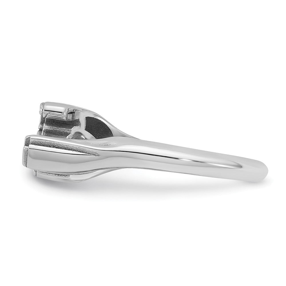 10k White Gold Name Plate Ring