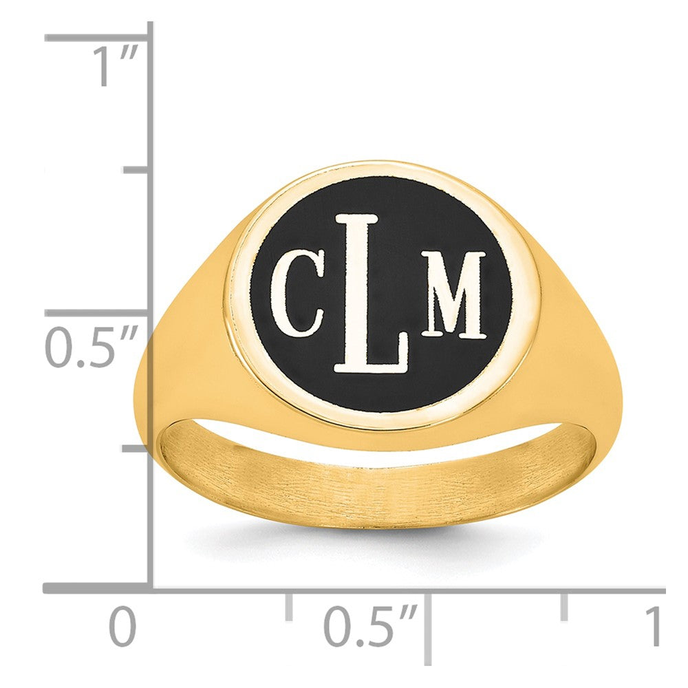 10k Yellow Gold with Epoxy Monogram Ring