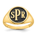 10k Yellow Gold with Epoxy Monogram Ring