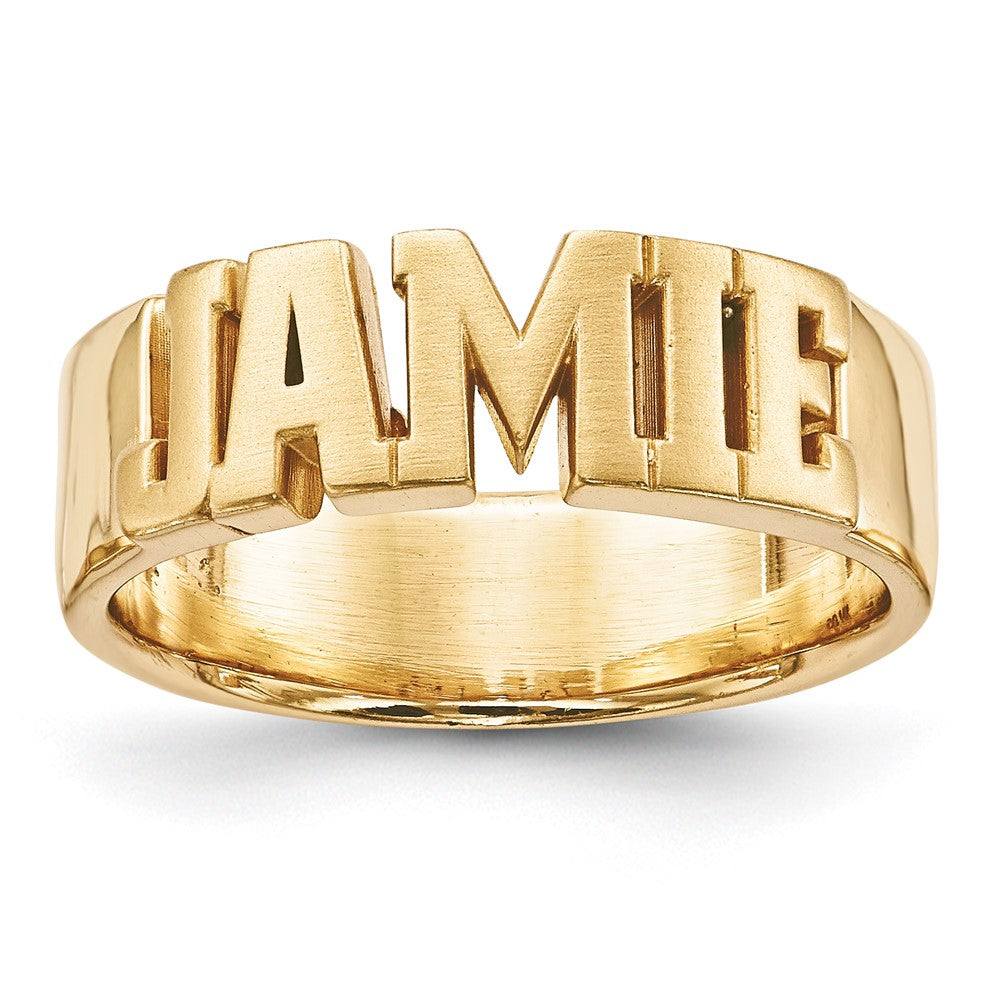10k Yellow Gold Cut-out Name Ring