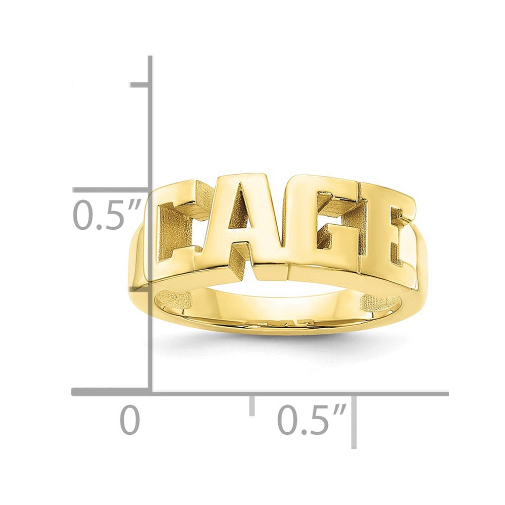 10k Yellow Gold Cut-out Name Ring