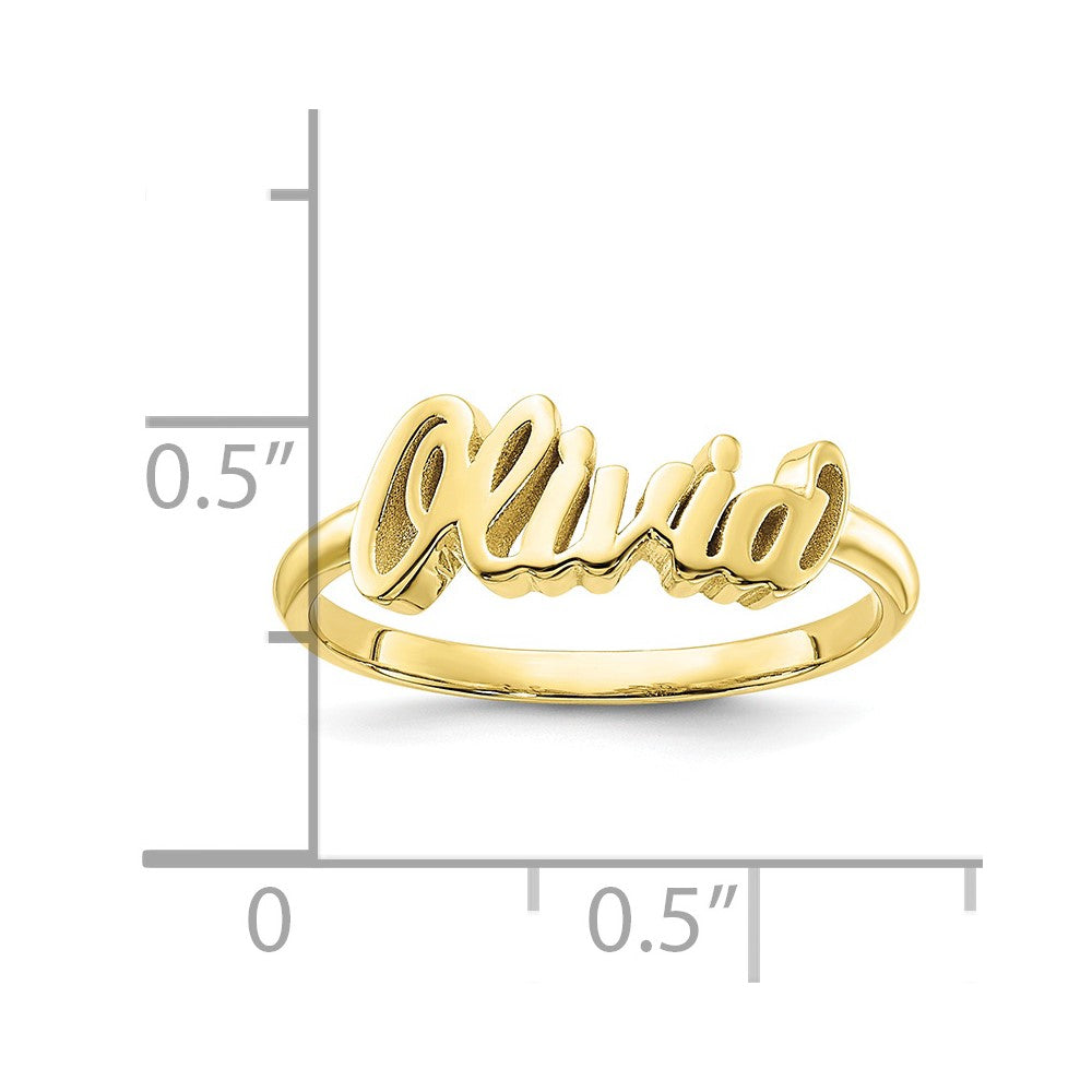10k Yellow Gold Name Plate Ring