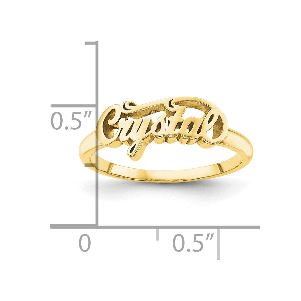 10k Yellow Gold Name Plate Ring