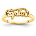 10k Yellow Gold Name Plate Ring