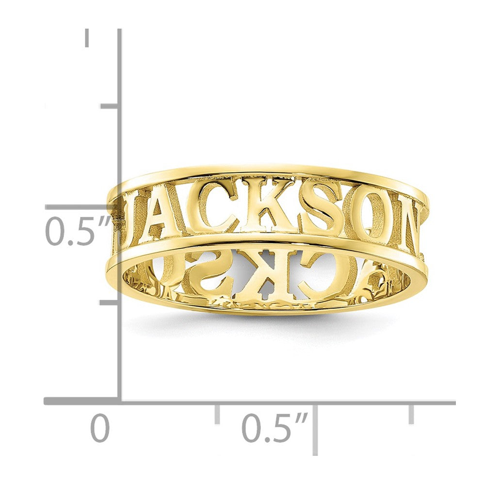 10k Yellow Gold Cut-out Name Ring