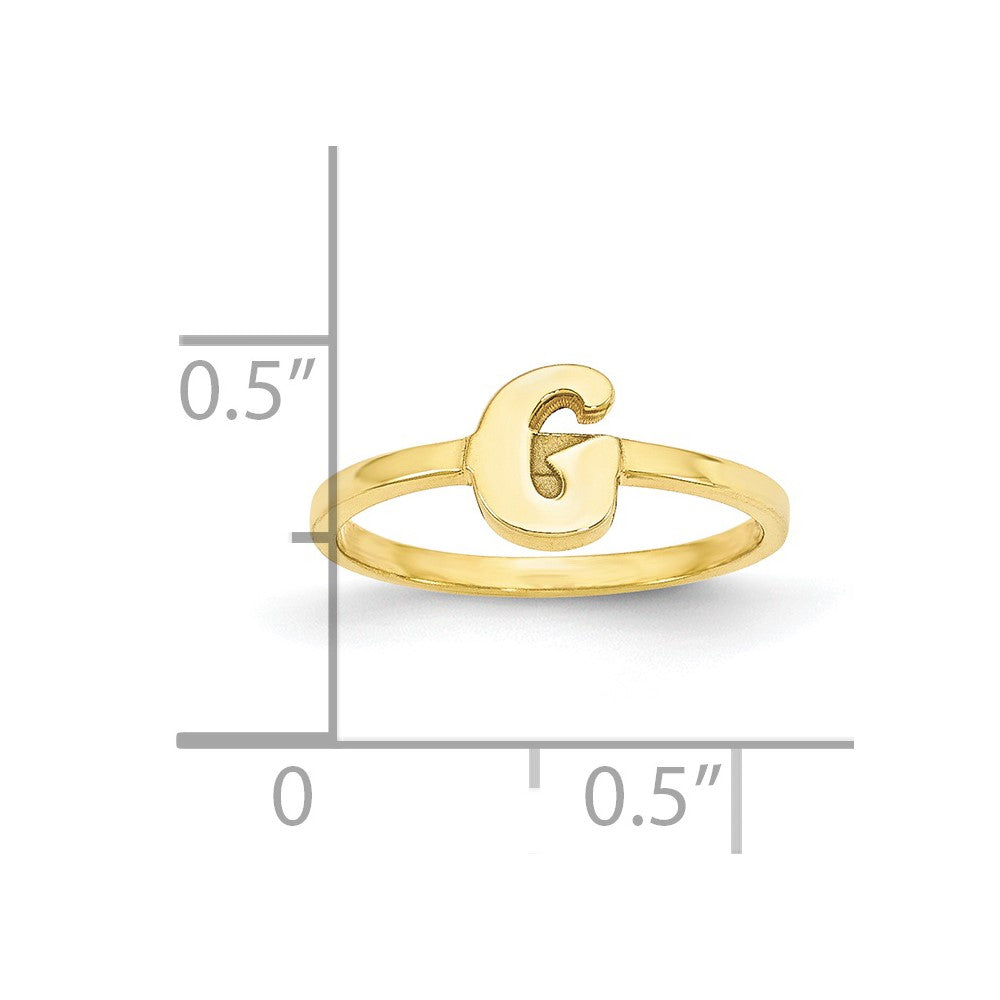 10k Yellow Gold Script or Block Font Initial Ring