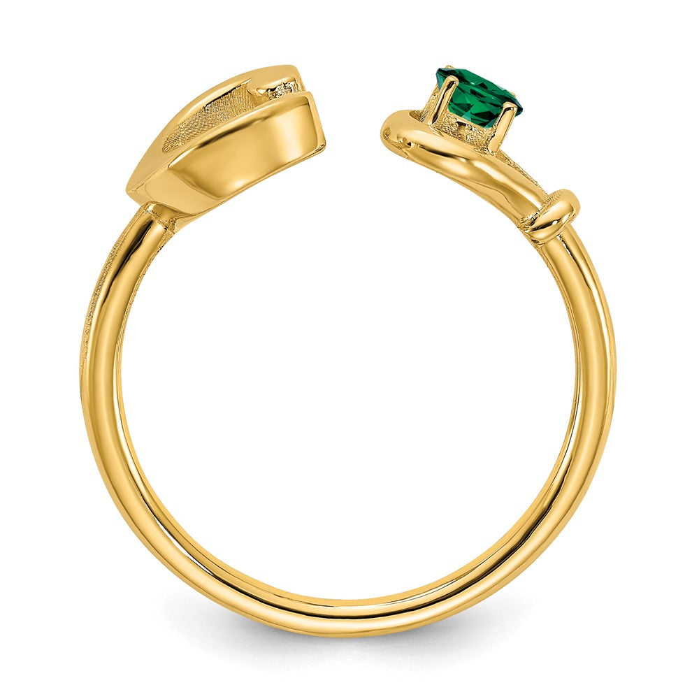 10KY Letter C with Birthstone Ring