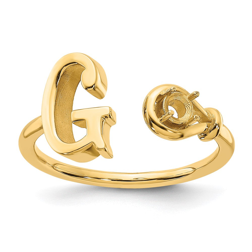 10KY Letter G with Birthstone Ring