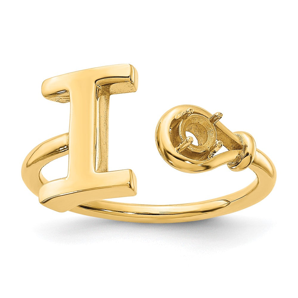10KY Letter I with Birthstone Ring