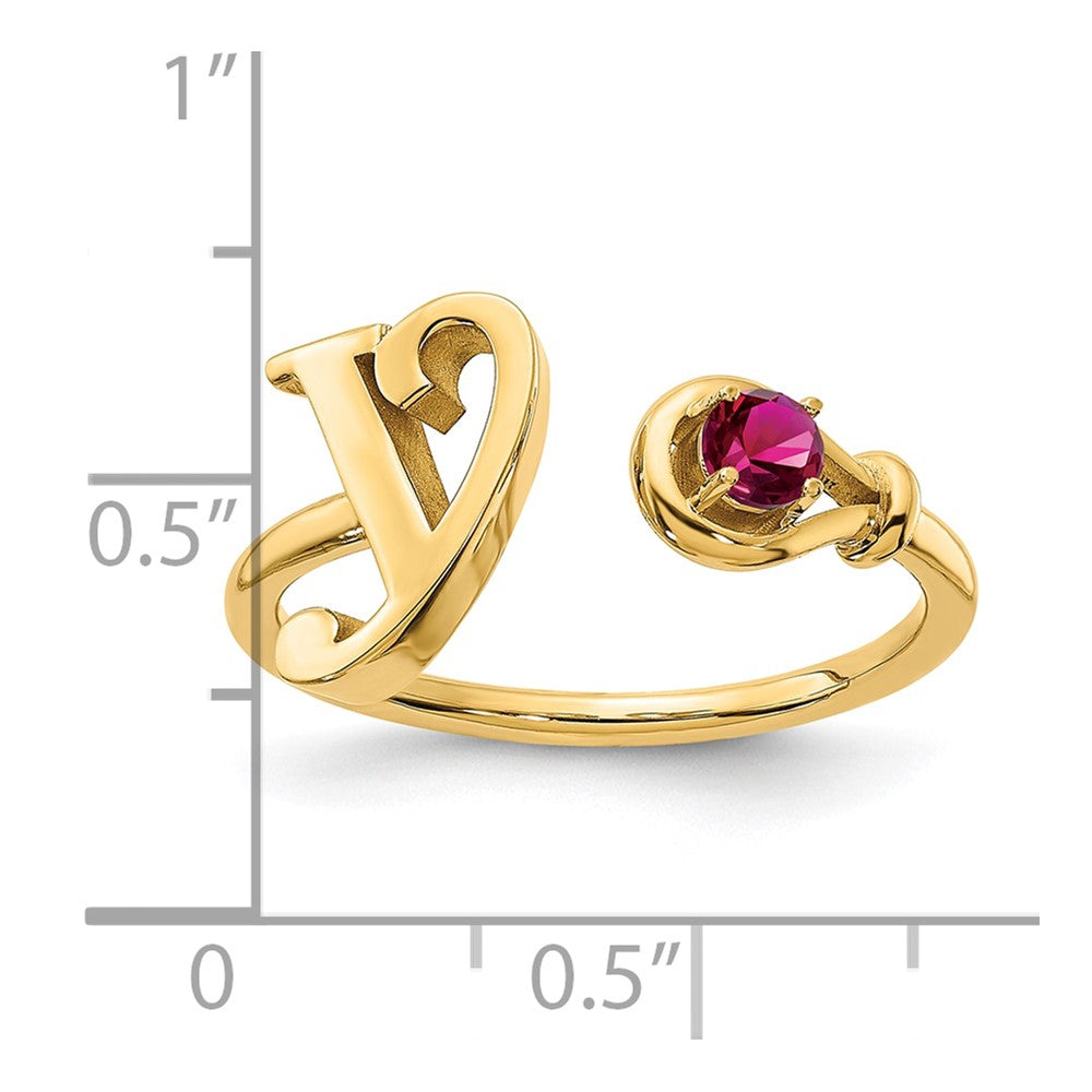 10KY Letter Y with Birthstone Ring