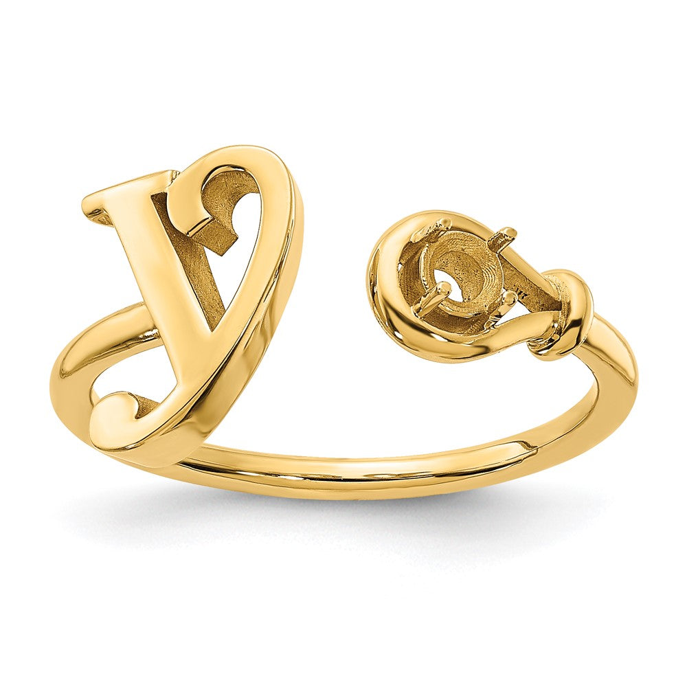 10KY Letter Y with Birthstone Ring