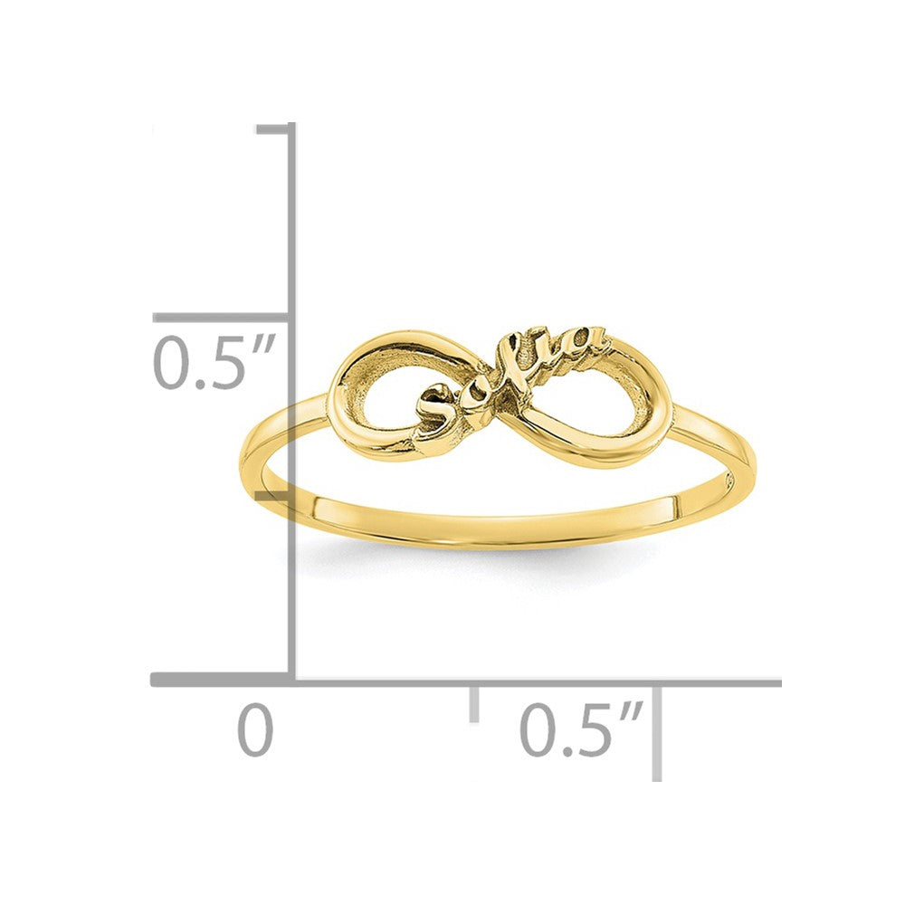 10k Yellow Gold Personalized Infinity Ring
