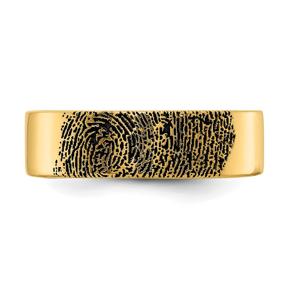 10k Yellow Gold Fingerprint Ring