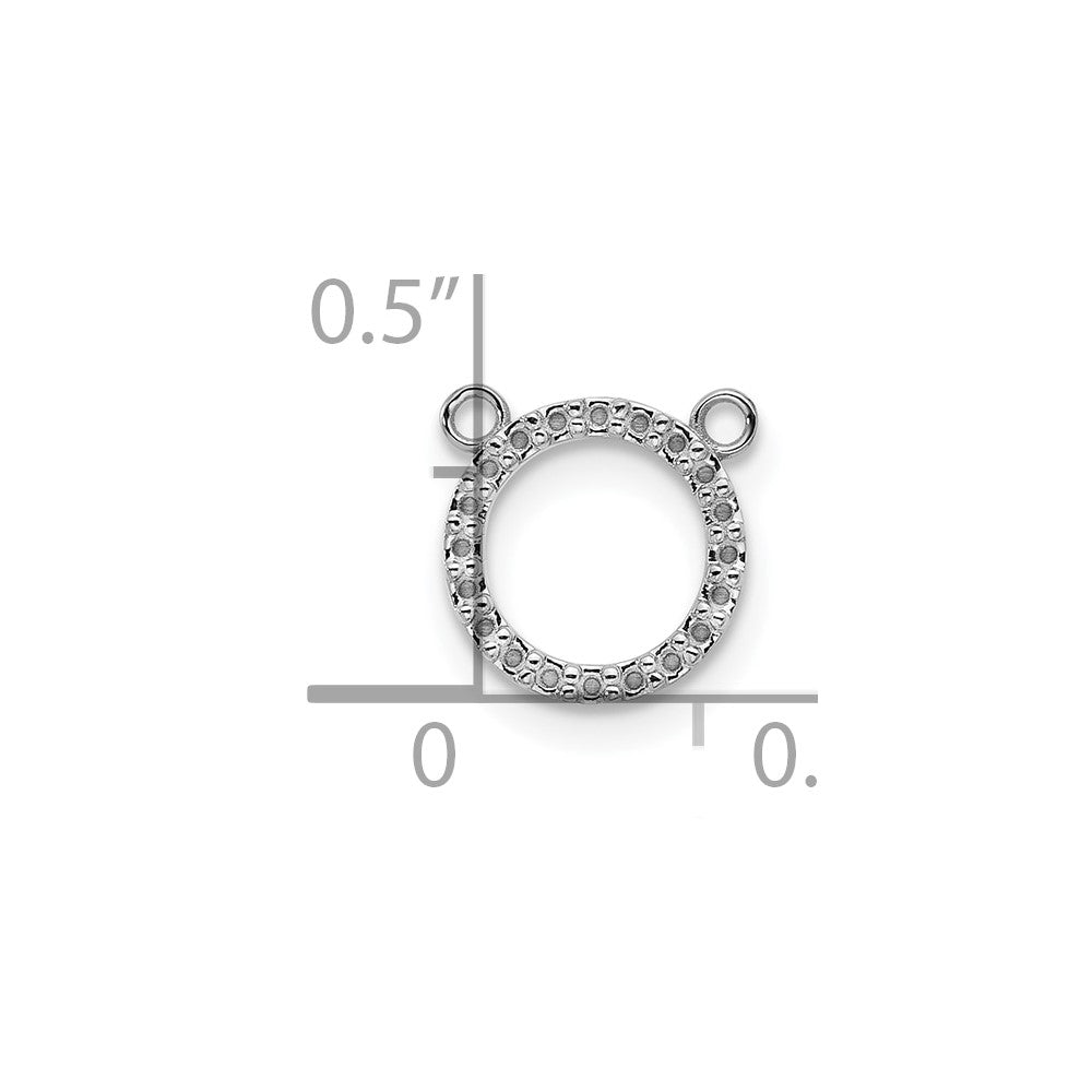 10k White Gold Open Circle Necklace w/out Chain Mounting