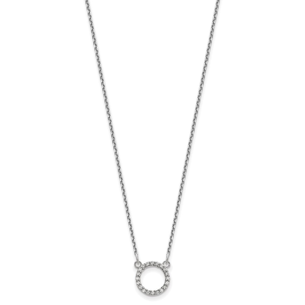 10k White Gold Diamond Open Circle Necklace