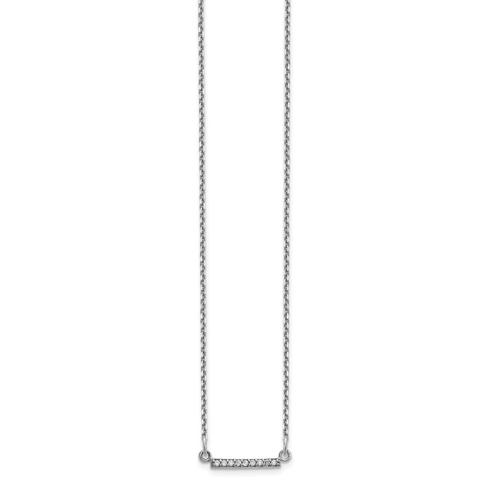 10k White Gold Diamond Tiny Bar Necklace