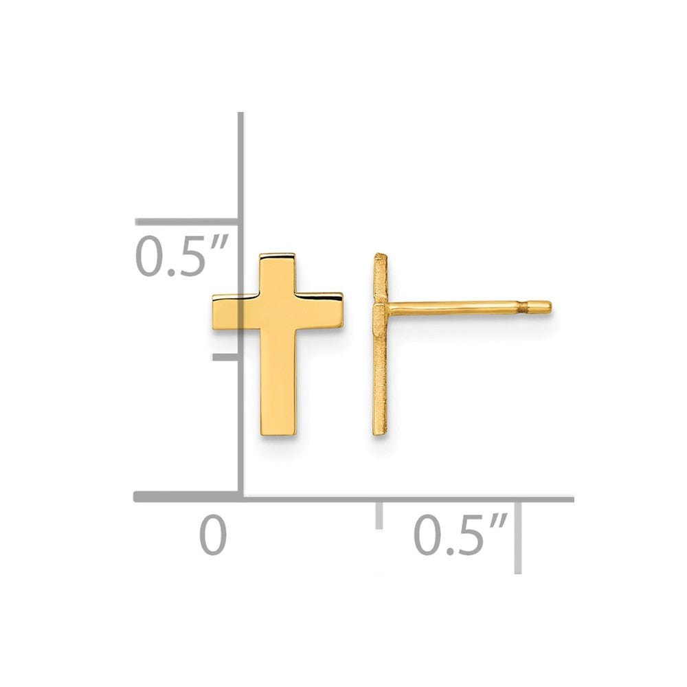 10k Polished Cross Post Earrings