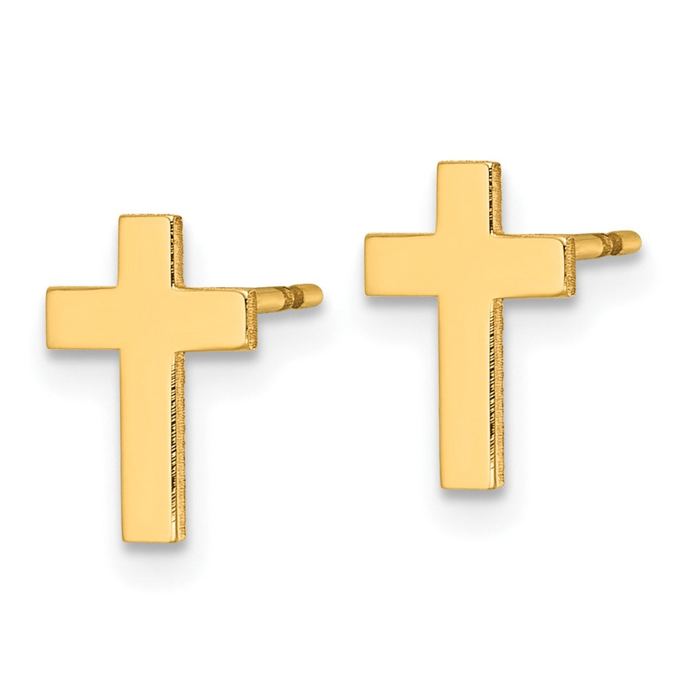 10k Polished Cross Post Earrings