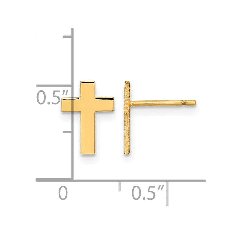 10k Polished Cross Post Earrings