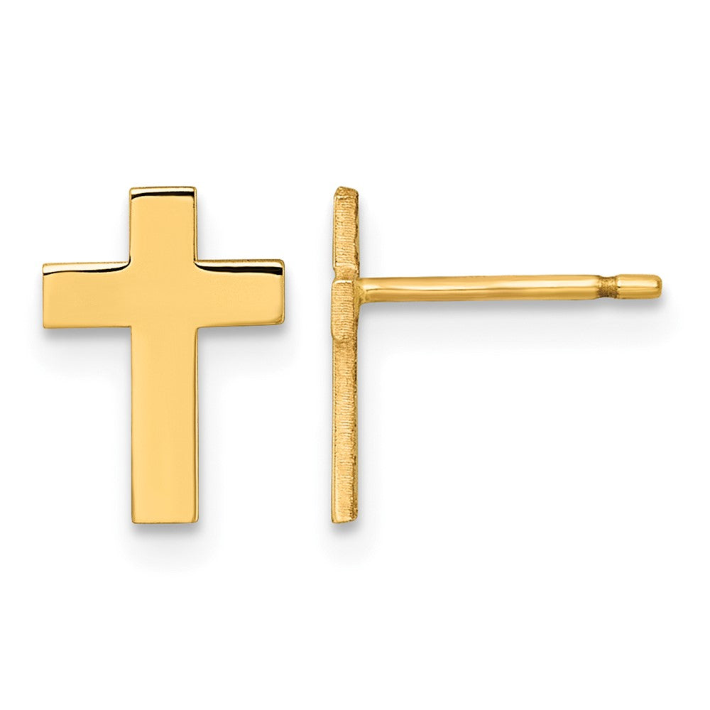 10k Polished Cross Post Earrings