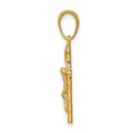10K INRI Hollow Crucifix Pendant