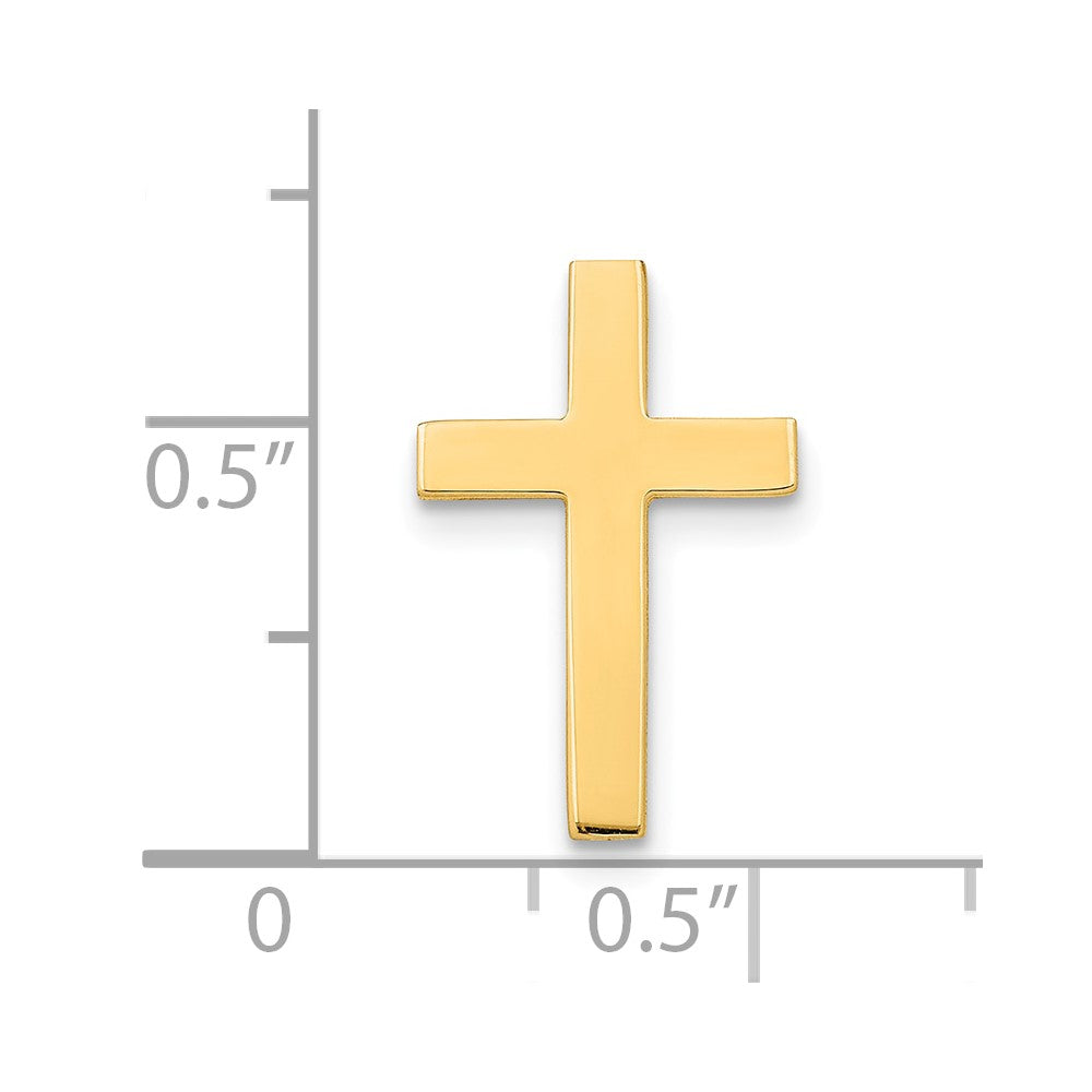10k Polished Cross with 14k Tie Tac Post
