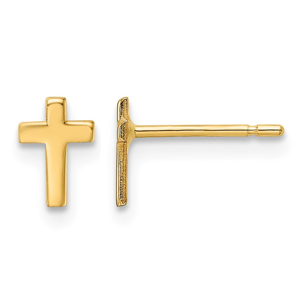 10k Polished Cross Post Earrings